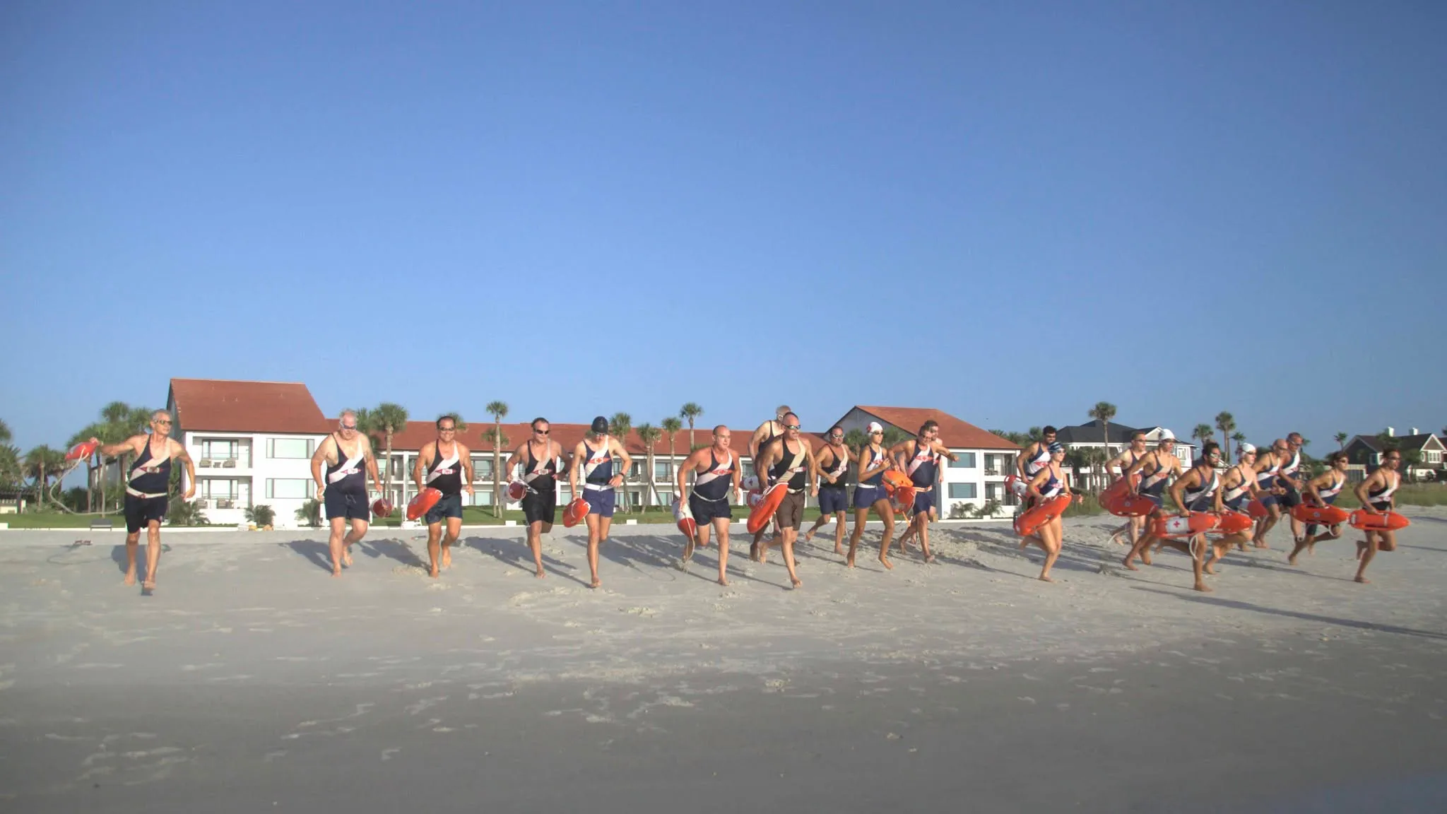 Meninak Ocean Marathon swimmers on the beach